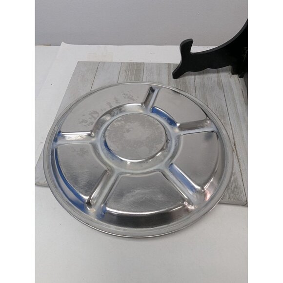 American Permanent Ware Set 2 Stainless 5 Sections Round Mess Trays BBQ Camping - Picture 5 of 5